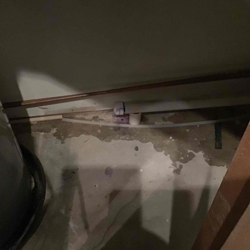 Dry trap and caps installed on plumbing pipe