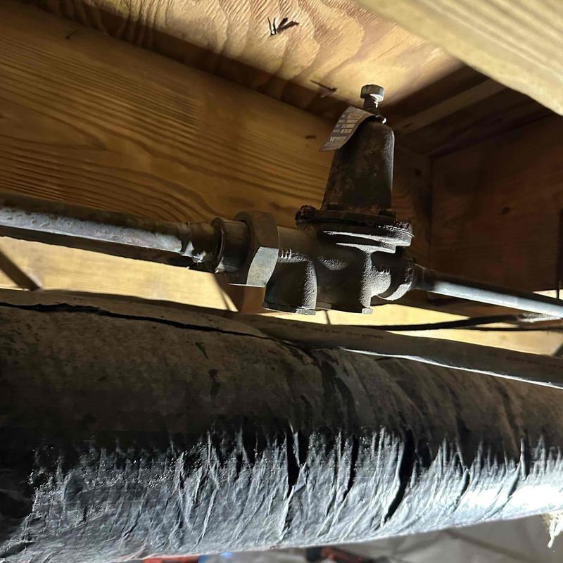 Pressure relief valve on residential water line piping