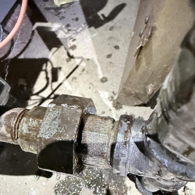 Gas pipe fitting with corrosion and residue buildup Gas pipe fitting with corrosion and residue buildup