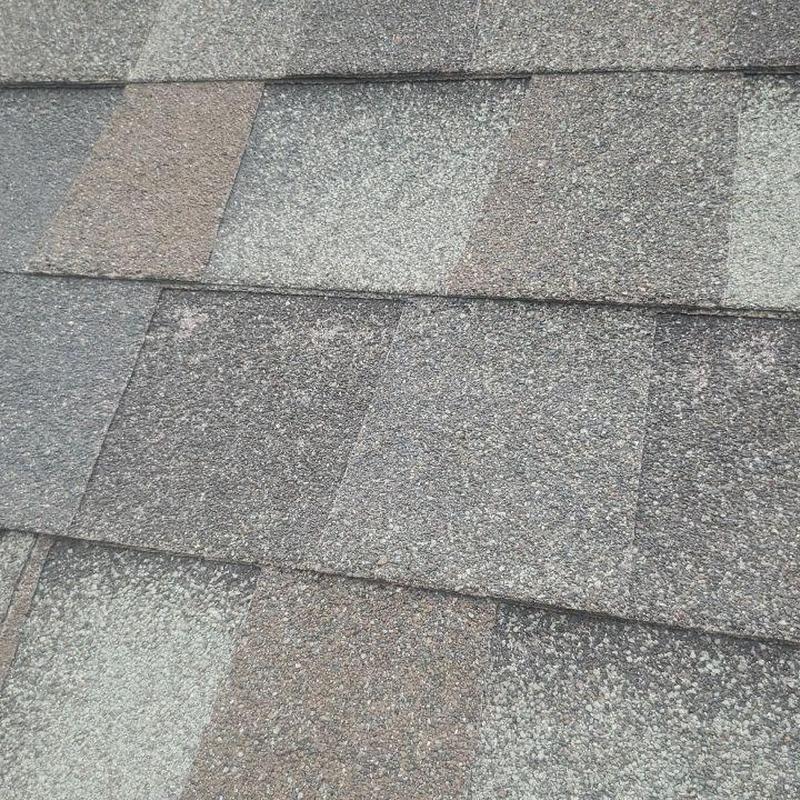 Asphalt roof shingles with minor hail damage