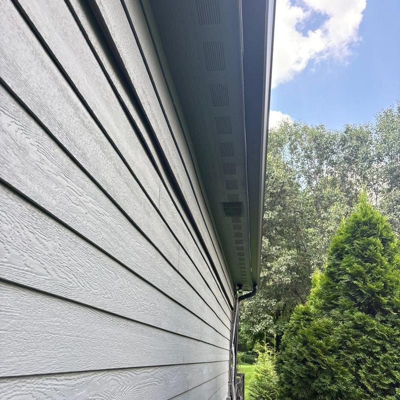 House siding and gutter system exterior view