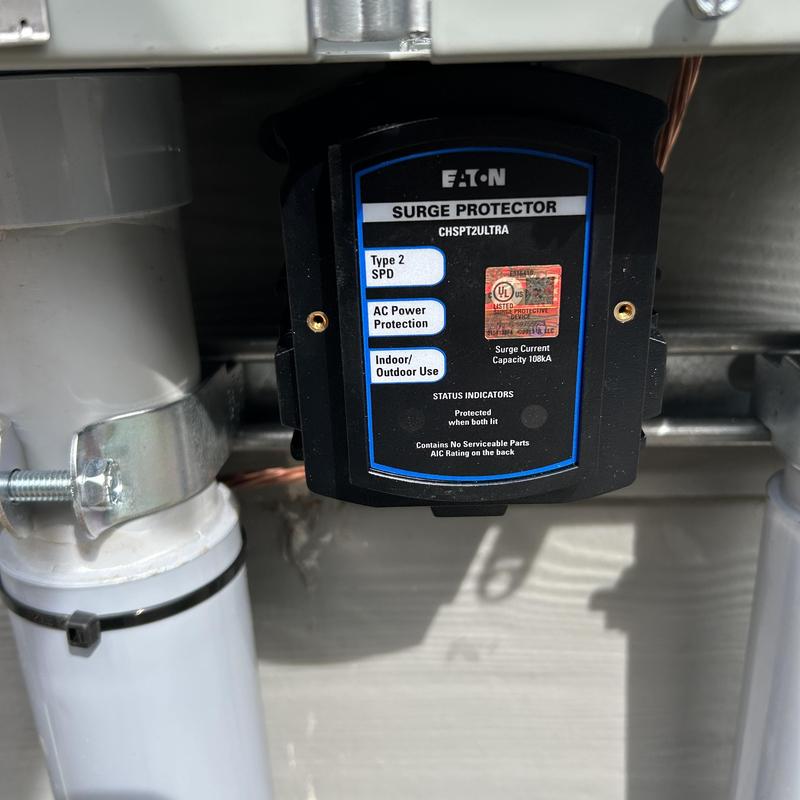 Eaton whole home surge protector installed on meter main Eaton whole home surge protector installed on meter main