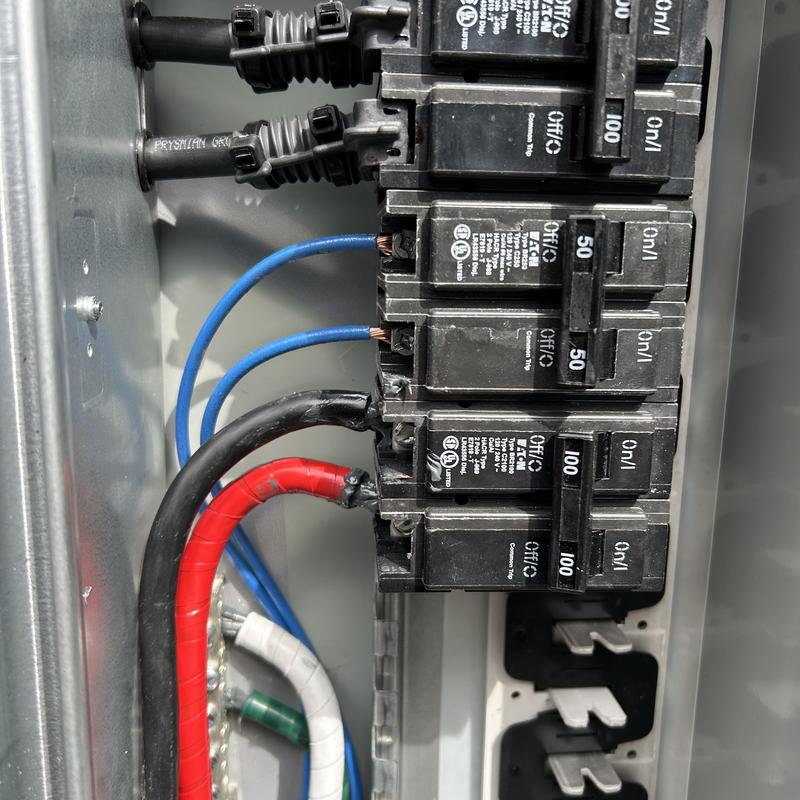 100 amp breaker panel with wiring and breakers inside 100 amp breaker panel with wiring and breakers inside