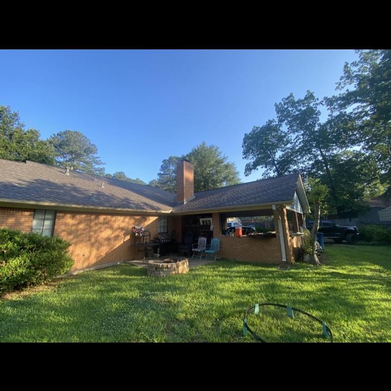 Asphalt shingle roof inspection on brick home