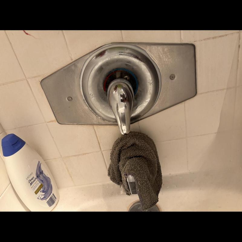 Tub spout valve cartridge with caulking and towel