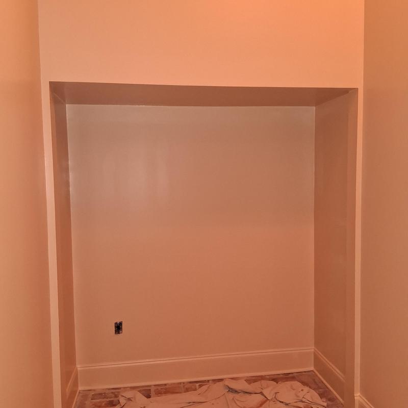 Wall surfaces and alcove painting in progress