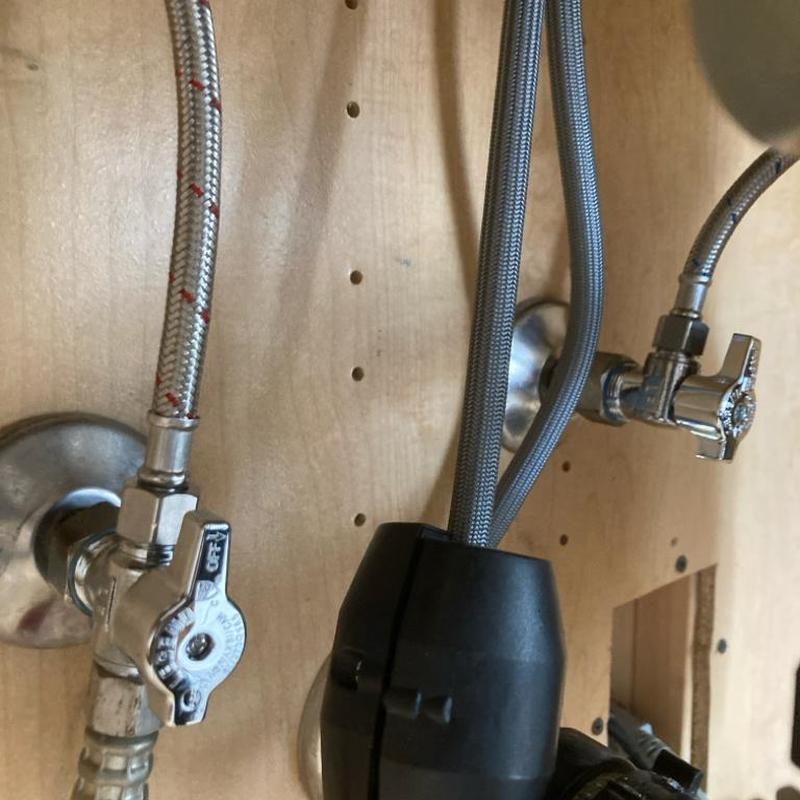 Kitchen faucet angle stop valves and supply lines