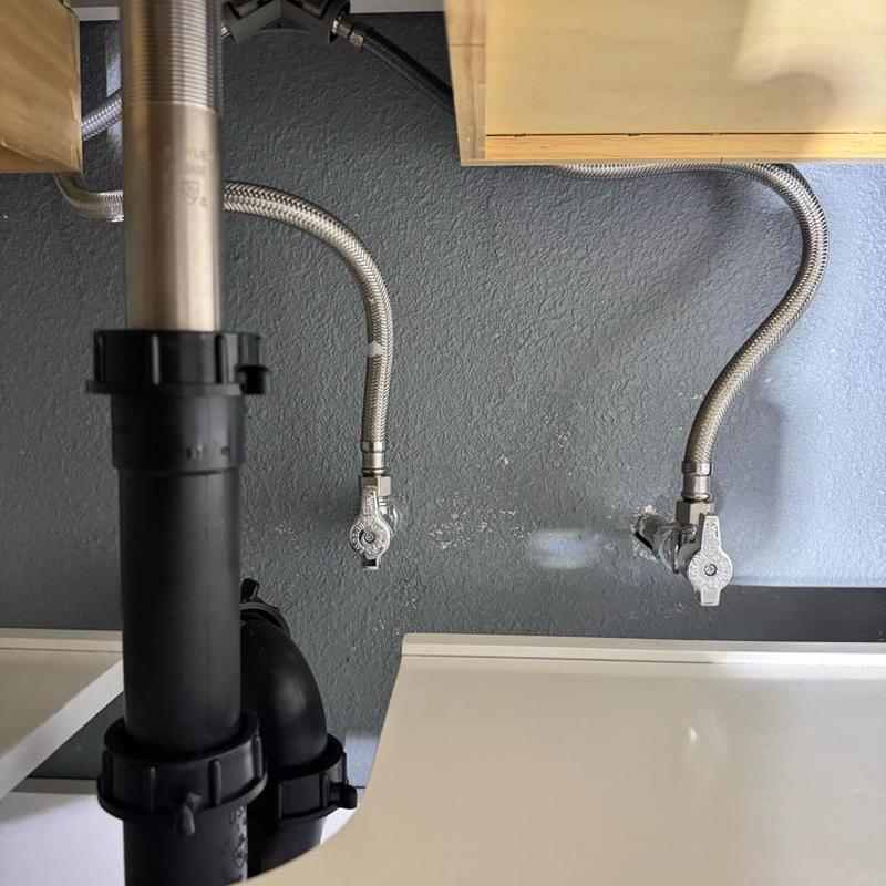 Kohler widespread faucet supply lines under vanity