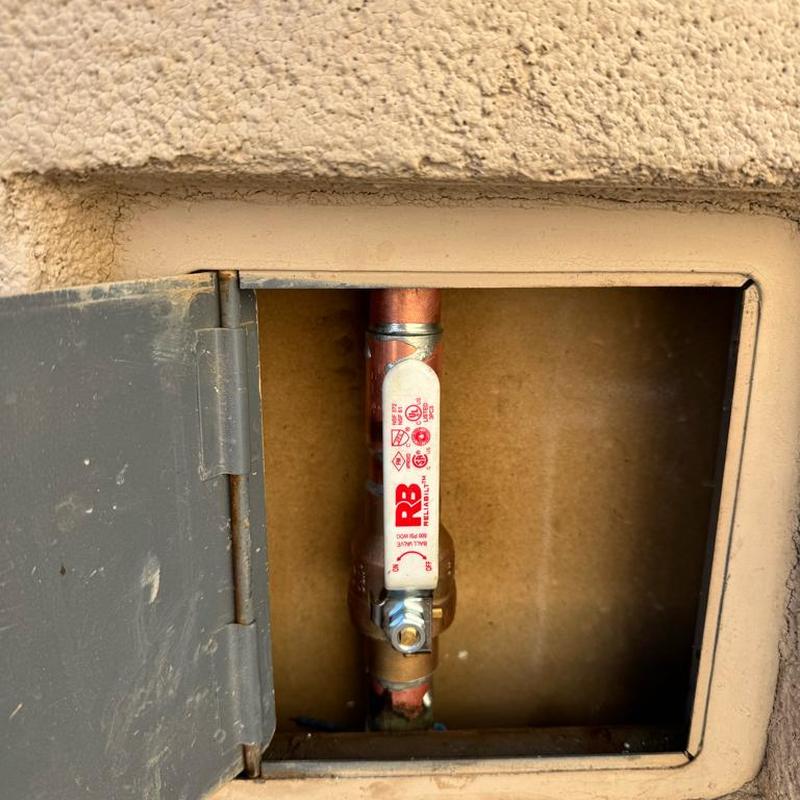 Main ball valve inside wall with new installation