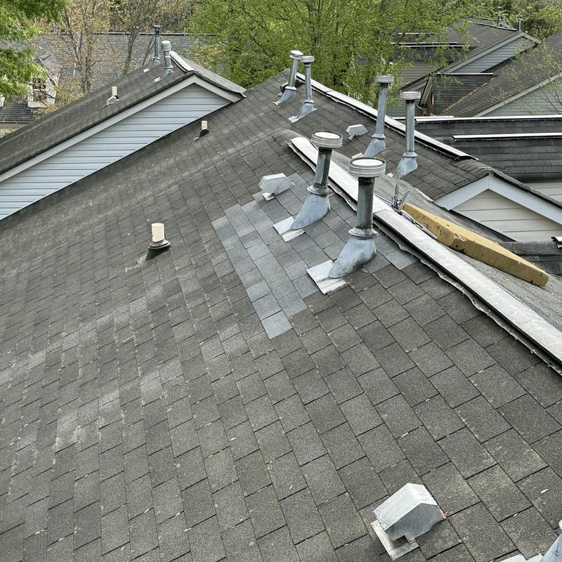 Roof shingles and vent pipe flashing replacement