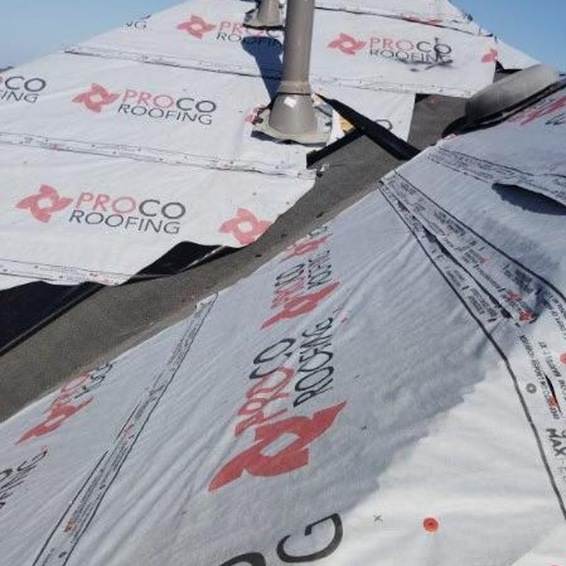 Synthetic roofing underlayment installation on roof deck