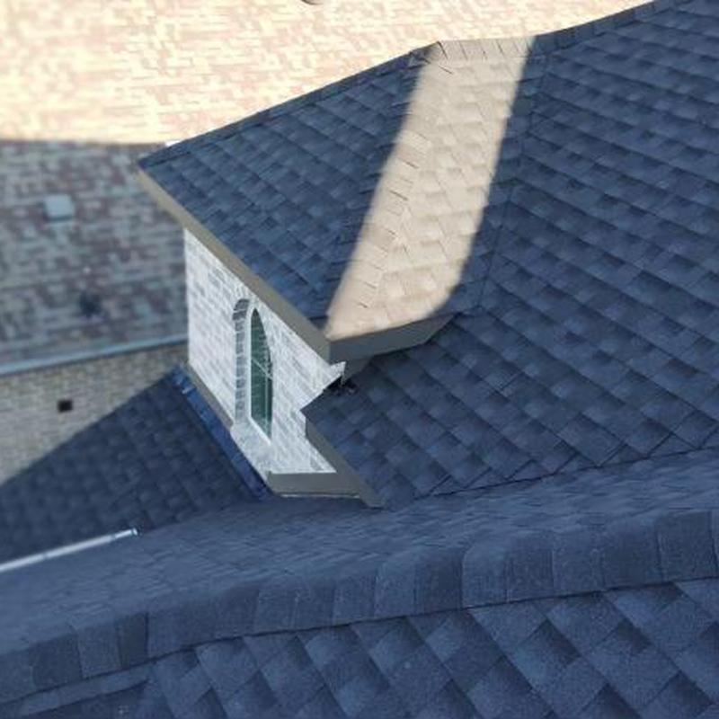 Asphalt shingle roof on residential house in Northlake, TX