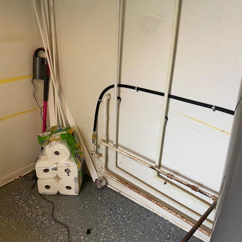 Gas line replacement for dryer in laundry room