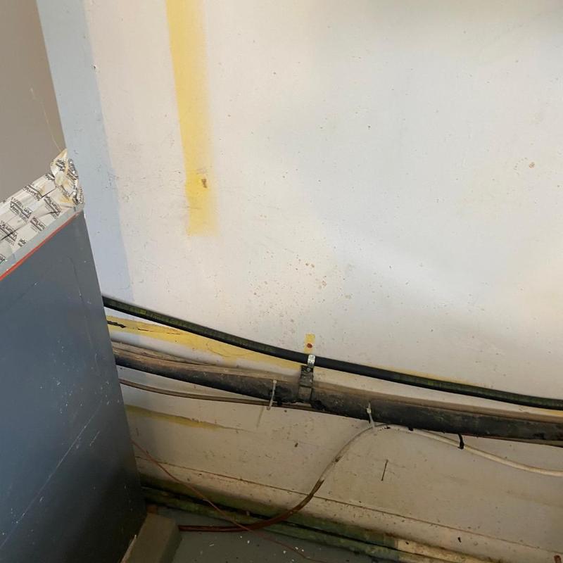 Gas line for dryer with new pipe installation