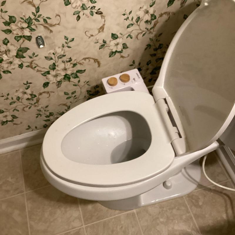 Toilet seat with bidet controls installation