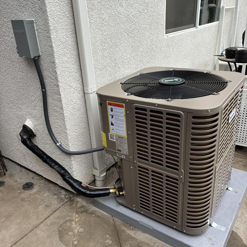 5-ton air conditioner unit with ductwork and registers