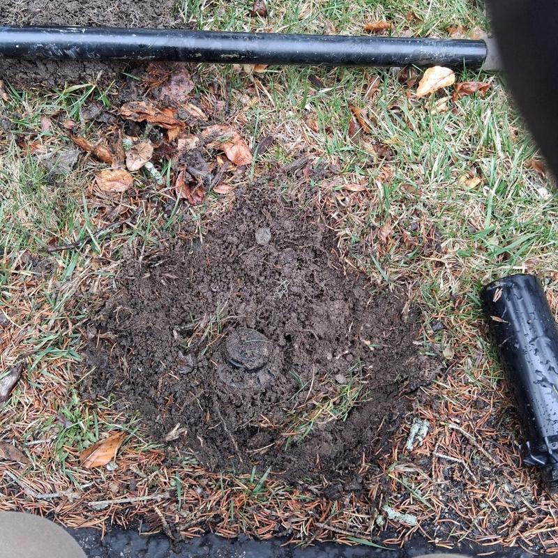 Main irrigation line leak with rotor heads replacement