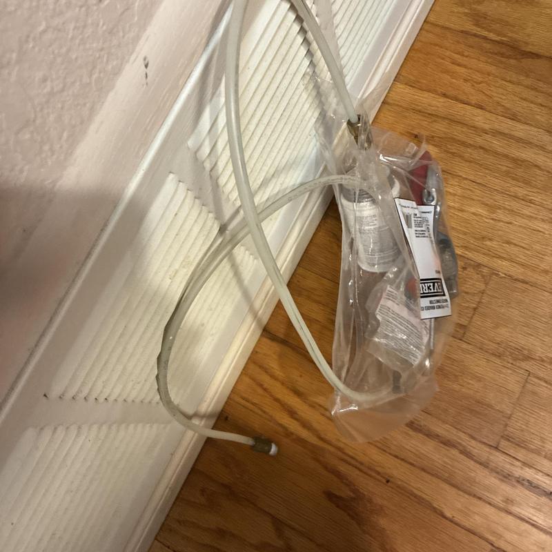 Refrigerator water supply flex line and stop valve