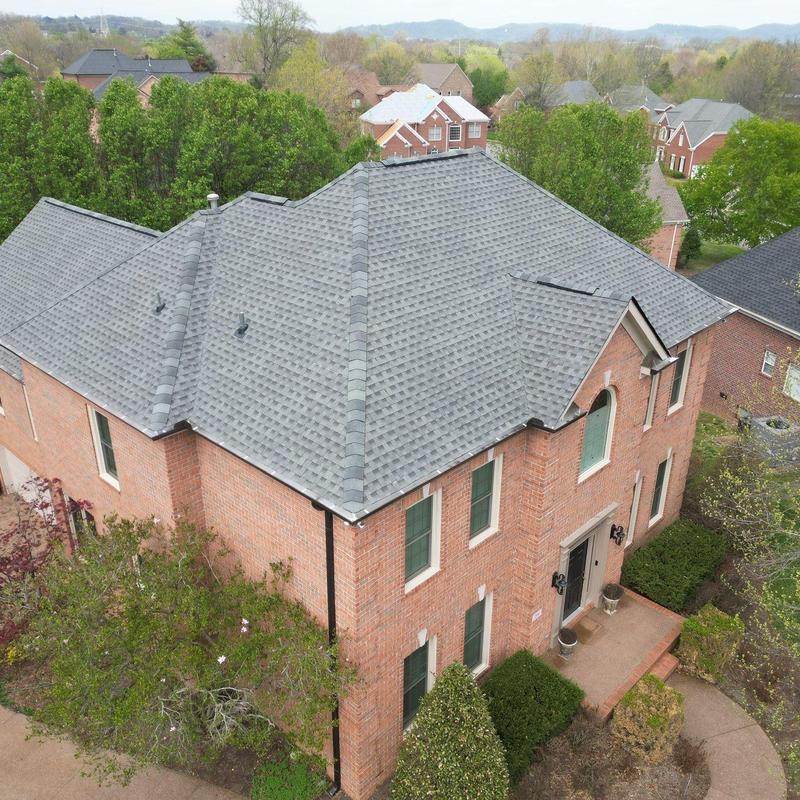 Asphalt shingle roof with hail damage and granule loss inspection
