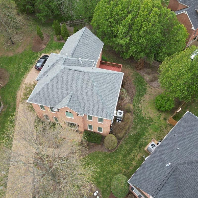 Asphalt shingle roof with hail damage in Brentwood, TN