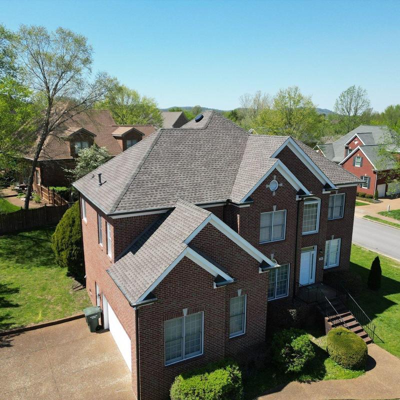 Asphalt shingle roof with hail damage in Brentwood TN