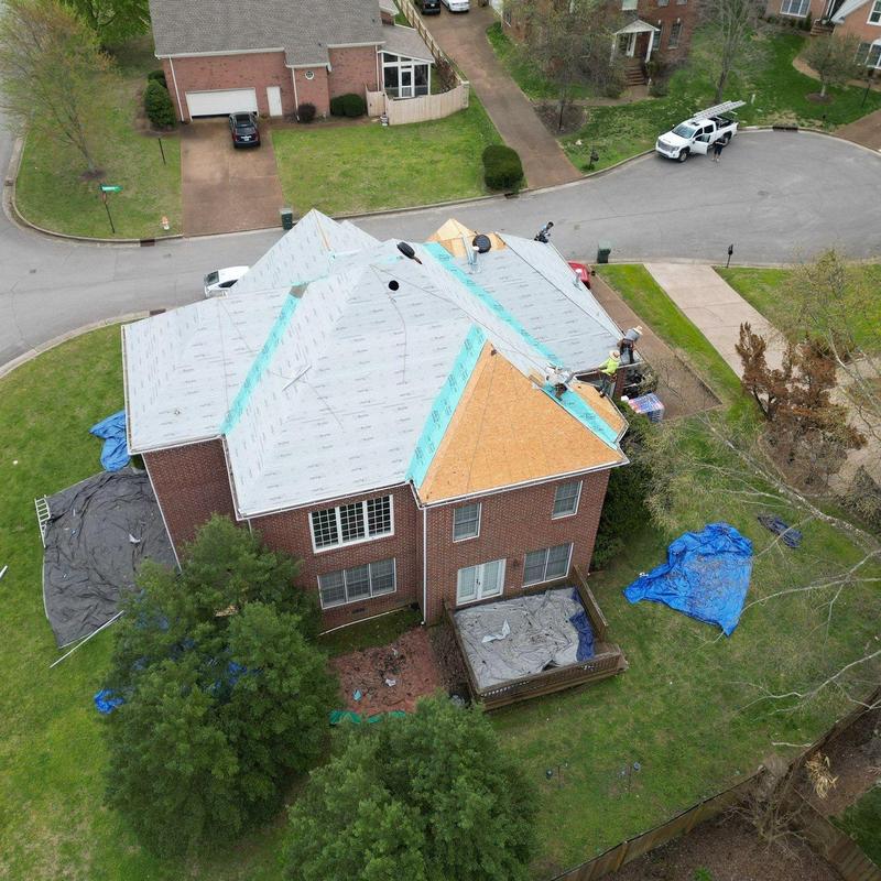 Residential roof underlayment installation in Brentwood