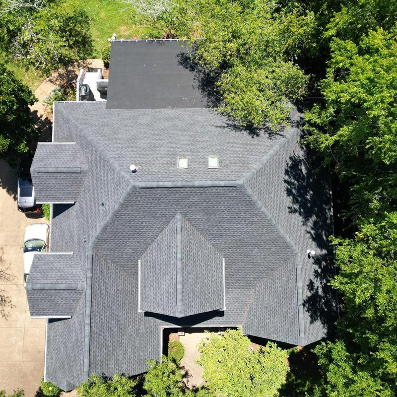 Architectural shingle roof inspection with hail damage