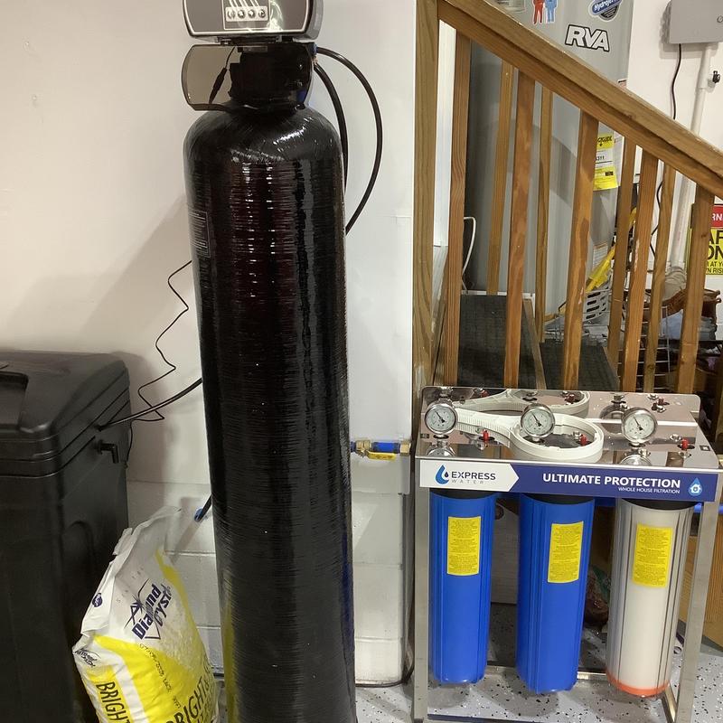 Water softener and 3-stage whole house water filter system