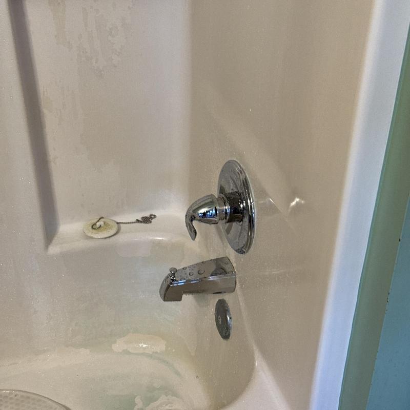 Delta tub shower diverter and chrome trim installed