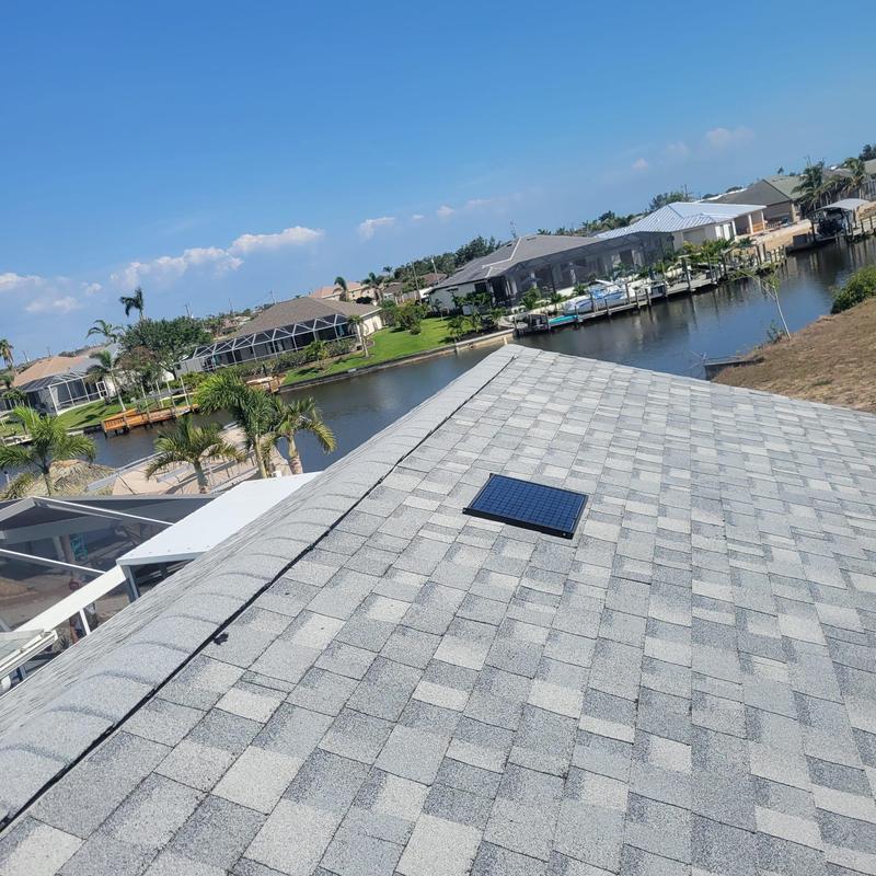 Shingle ridge vent and roof shingles in Cape Coral
