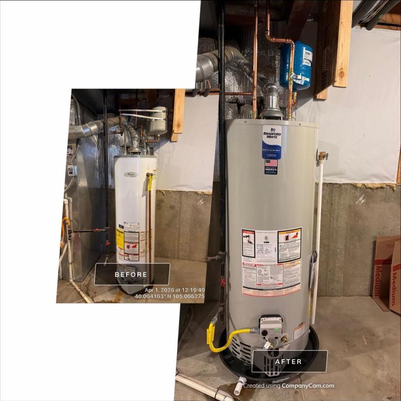 Water heater replacement with upgraded installation