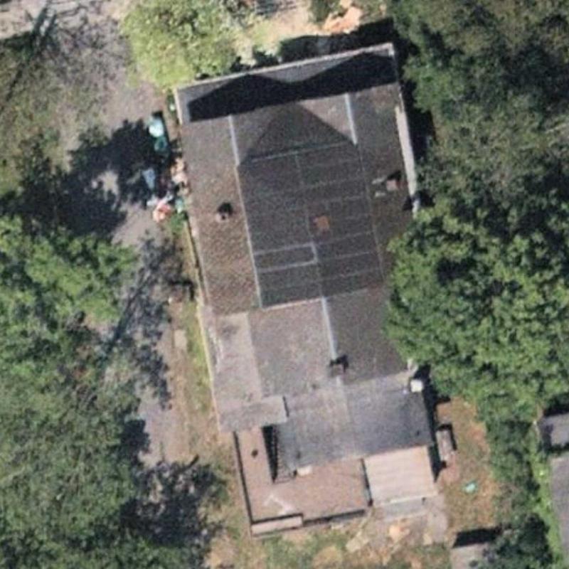 Roof shingles and flashing inspection from above