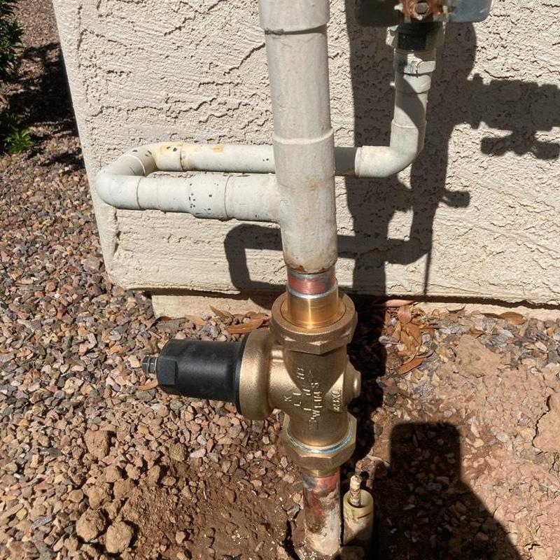 Pressure reducing valve installed on main water line