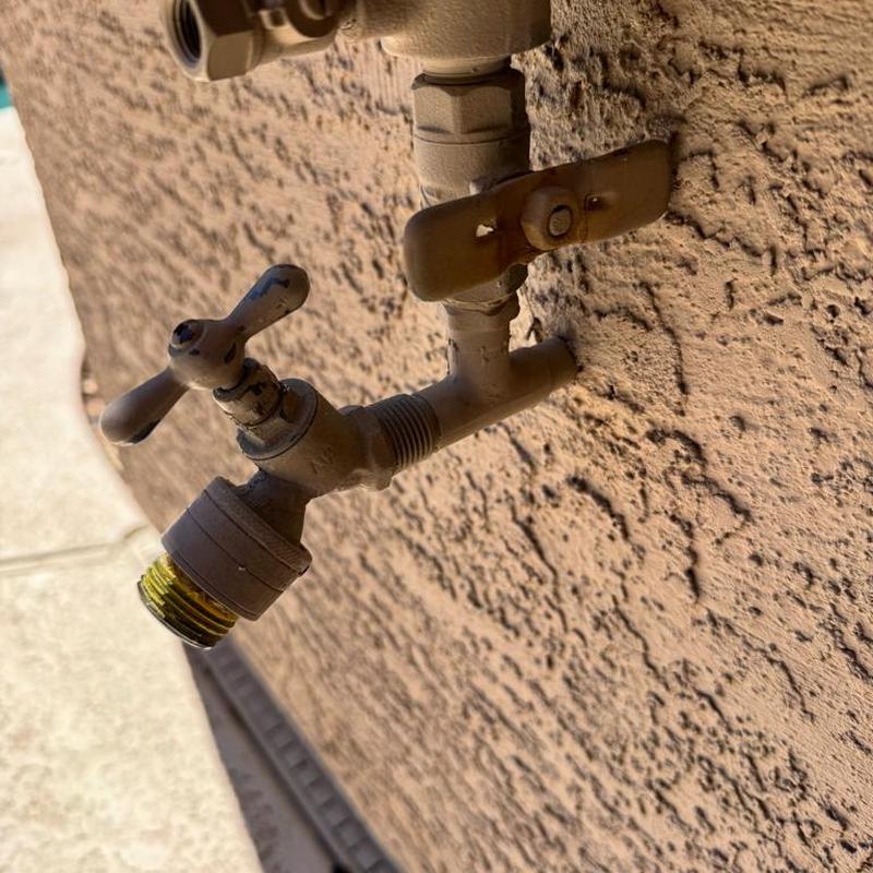 Backyard hose bib and copper riser plumbing