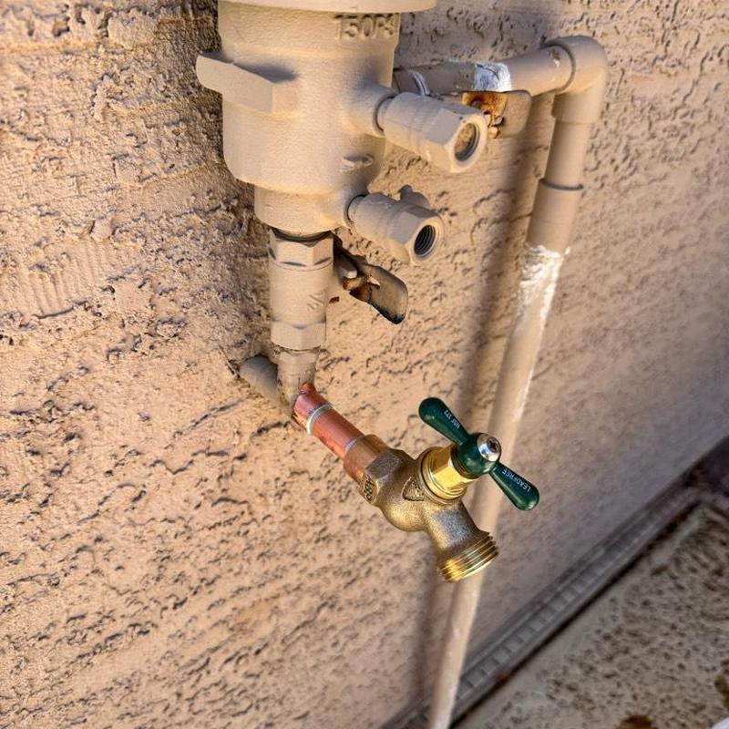 Backyard hose bib with copper pipe replacement