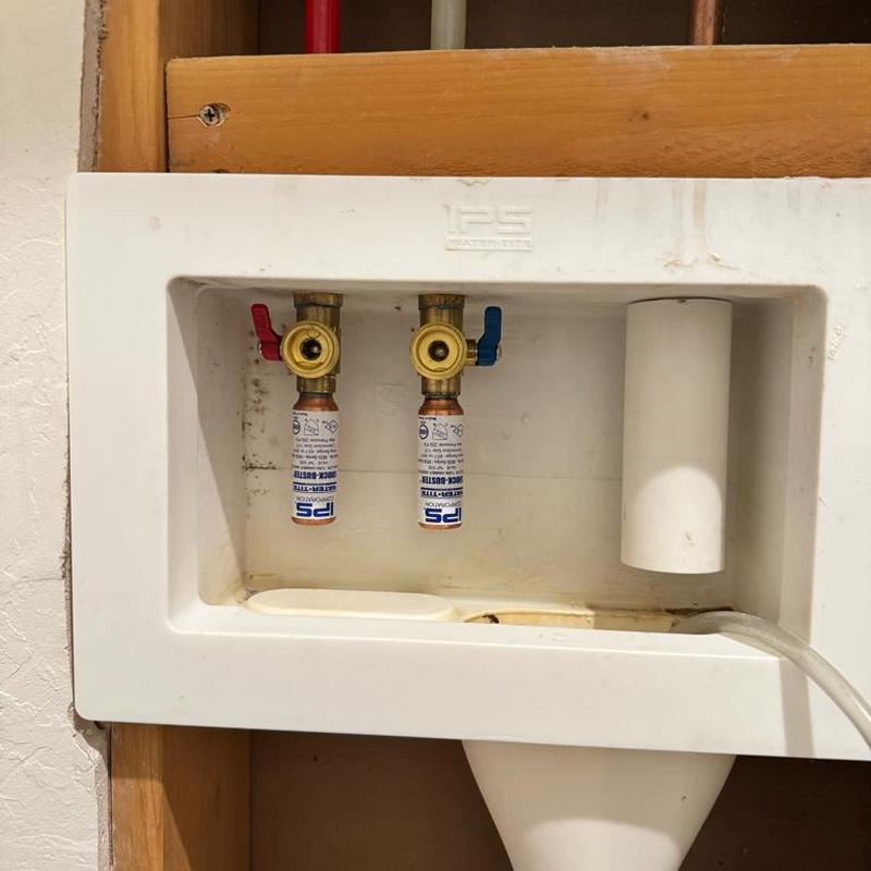 Washer valves with new shutoff handles installed