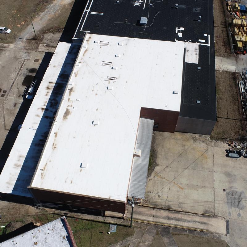 TPO roofing system on industrial facility roof
