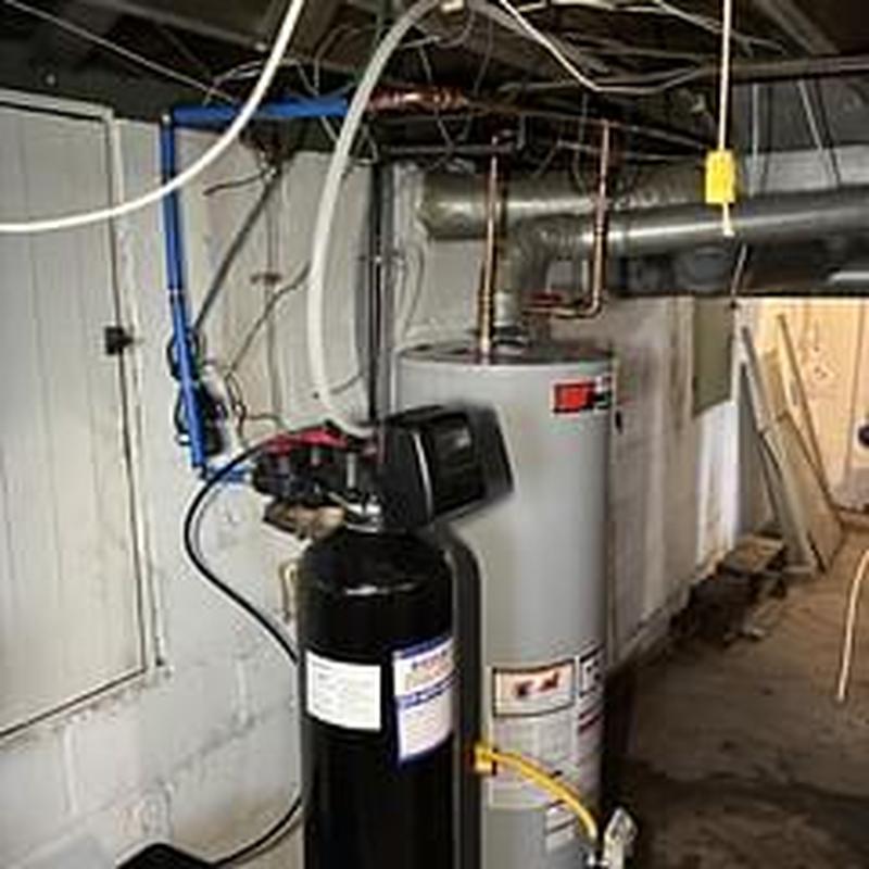 Natural gas water heater and water softener installation