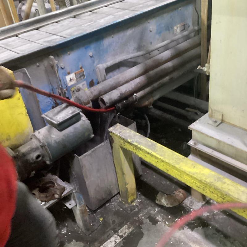 3-inch hot water line cleaning at industrial pump system