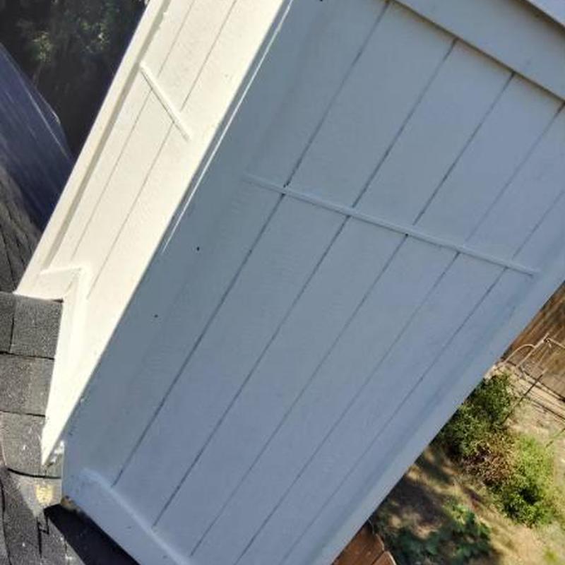 Chimney base with new flashing and synthetic underlayment