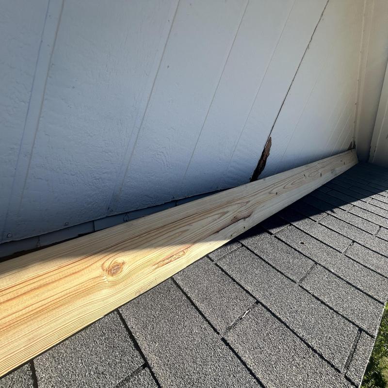 Roof decking replacement near siding and porch area