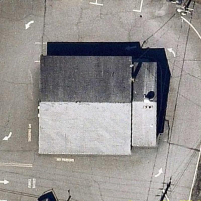 Flat commercial roofing system aerial view inspection