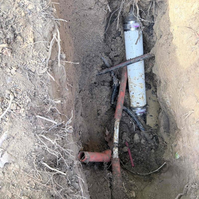 PVC and conduit underground pipe excavation and repair