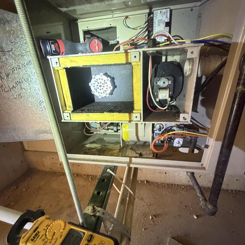 Gas furnace burner assembly with wiring and motor