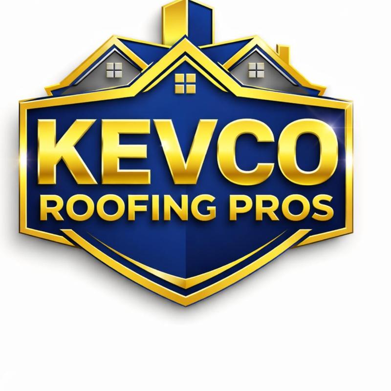 Roofing company logo with house roof design