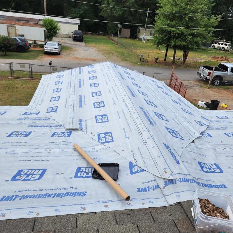 Roof underlayment installation with Grip-Rite wrap