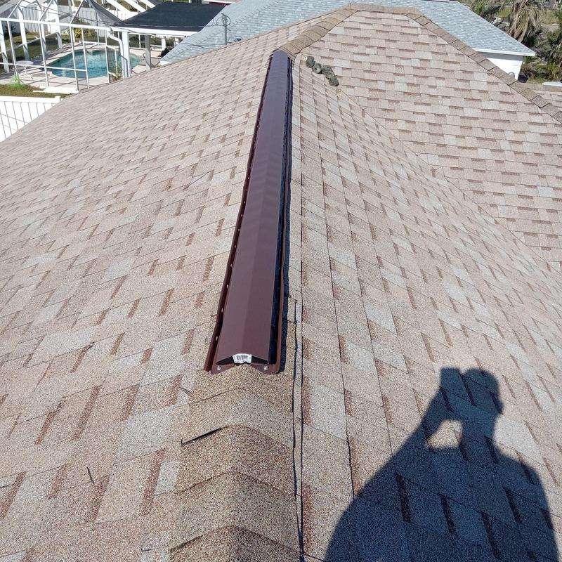 Owens Corning Duration shingles with ridge vent installation