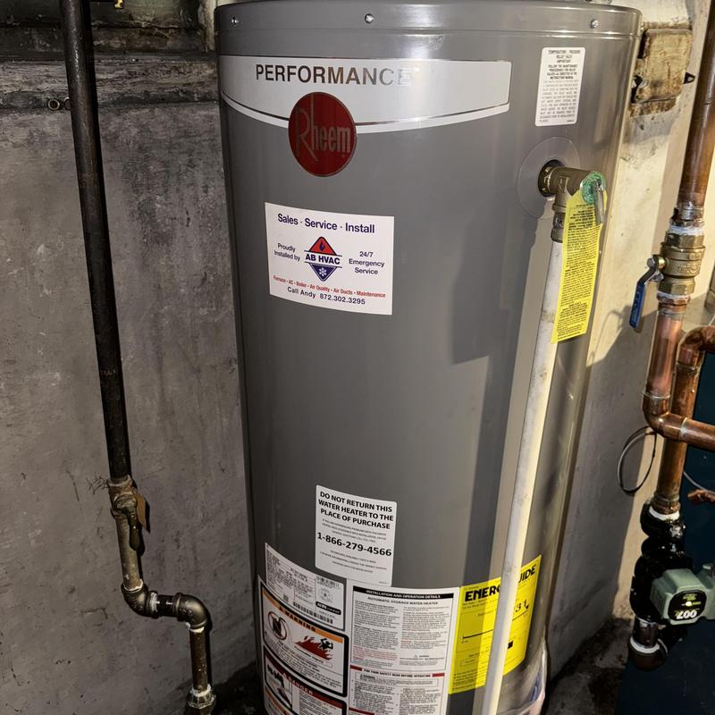 Rheem performance water heater with new plumbing