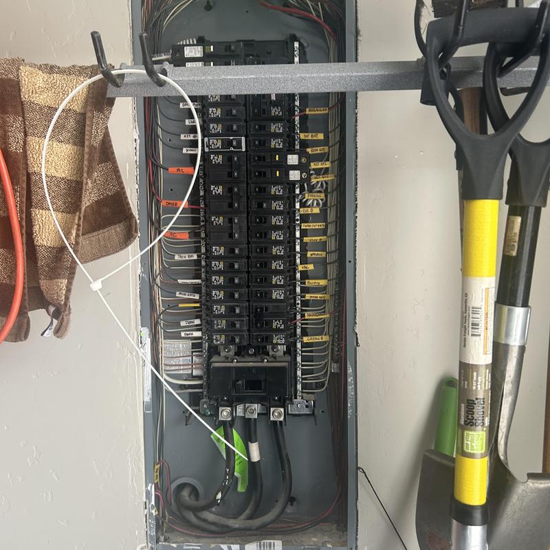 Electrical panel circuit breakers during home inspection Electrical panel circuit breakers during home inspection