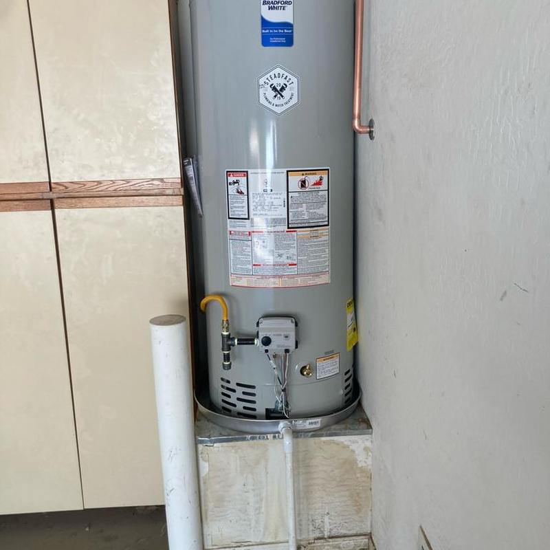 Gas water heater installation with ball valve replacement